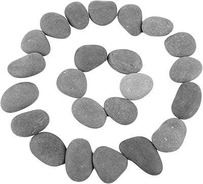 24 大绘画岩石 rockimpact 深灰色黑色沙滩鹅卵石椭圆形石头天然河流